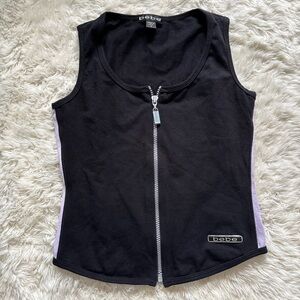Bebe Black Tank Top with Purple Sides